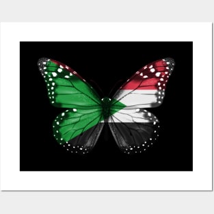 Sudanese Flag  Butterfly - Gift for Sudanese From Sudan Posters and Art